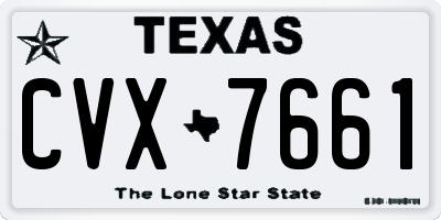TX license plate CVX7661