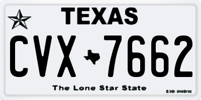 TX license plate CVX7662