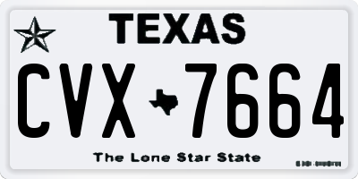 TX license plate CVX7664