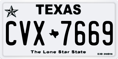 TX license plate CVX7669