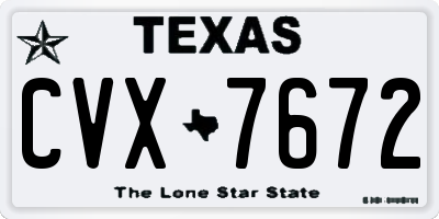 TX license plate CVX7672