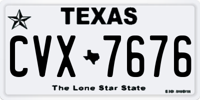 TX license plate CVX7676