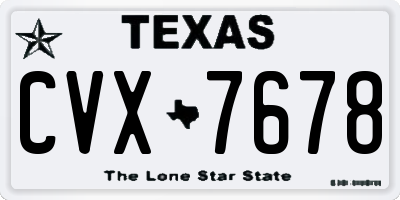 TX license plate CVX7678