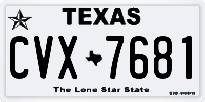 TX license plate CVX7681