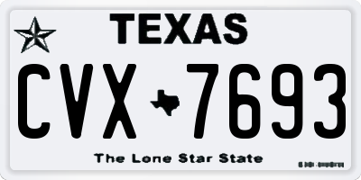TX license plate CVX7693