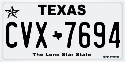 TX license plate CVX7694
