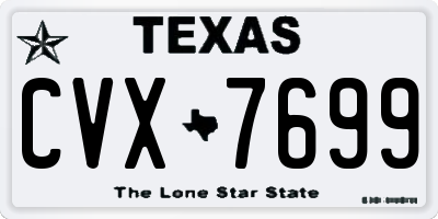 TX license plate CVX7699