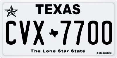 TX license plate CVX7700