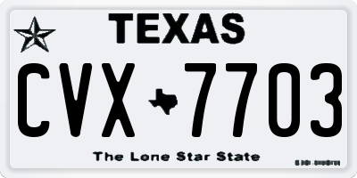 TX license plate CVX7703