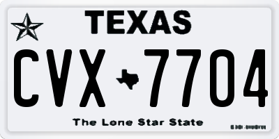 TX license plate CVX7704
