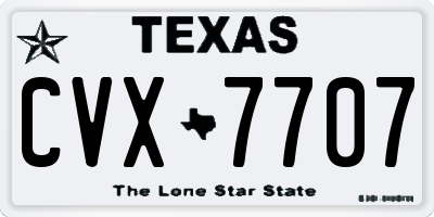 TX license plate CVX7707