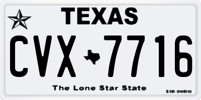 TX license plate CVX7716