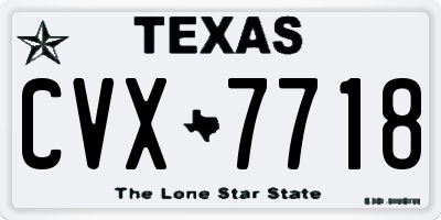 TX license plate CVX7718