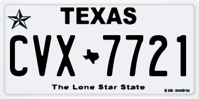 TX license plate CVX7721