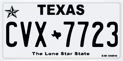 TX license plate CVX7723