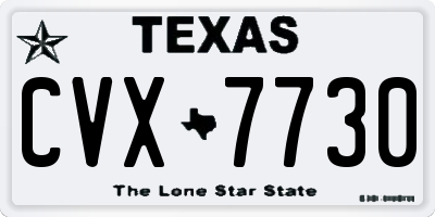TX license plate CVX7730