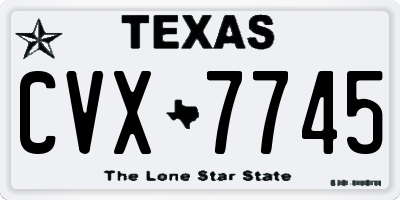 TX license plate CVX7745