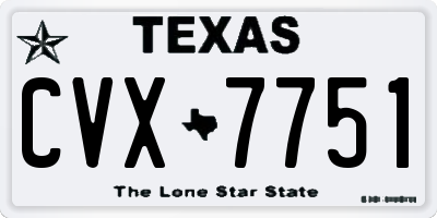 TX license plate CVX7751