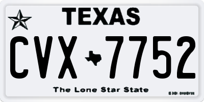 TX license plate CVX7752