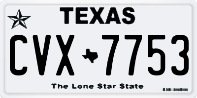 TX license plate CVX7753