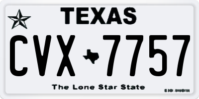 TX license plate CVX7757