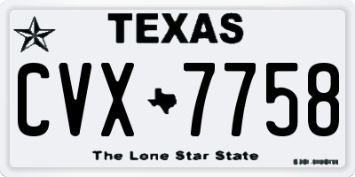 TX license plate CVX7758