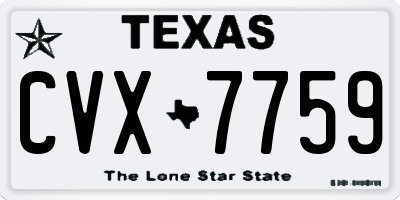 TX license plate CVX7759
