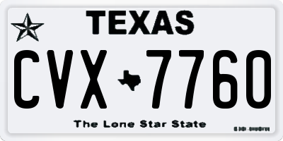 TX license plate CVX7760