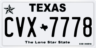 TX license plate CVX7778