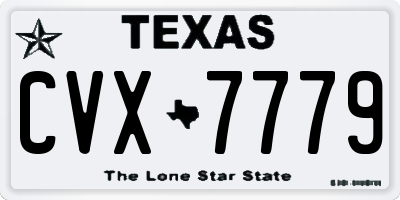 TX license plate CVX7779