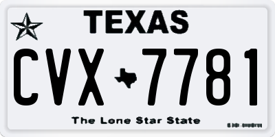 TX license plate CVX7781