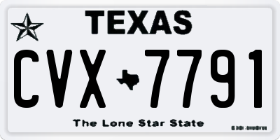 TX license plate CVX7791