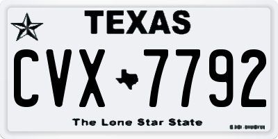 TX license plate CVX7792