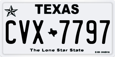 TX license plate CVX7797