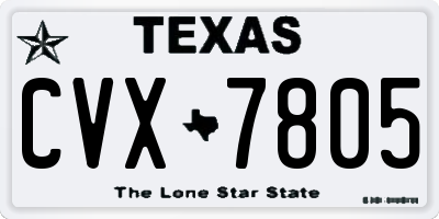 TX license plate CVX7805