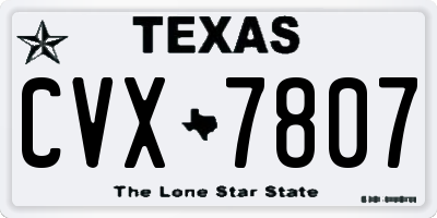 TX license plate CVX7807