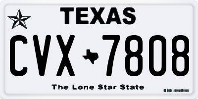 TX license plate CVX7808