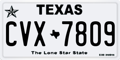 TX license plate CVX7809