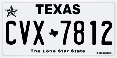 TX license plate CVX7812