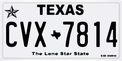 TX license plate CVX7814