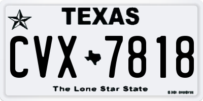 TX license plate CVX7818