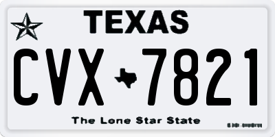 TX license plate CVX7821