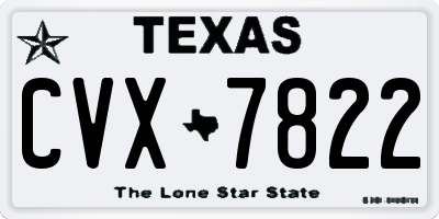 TX license plate CVX7822