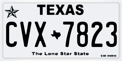 TX license plate CVX7823