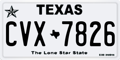 TX license plate CVX7826