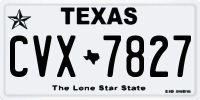 TX license plate CVX7827