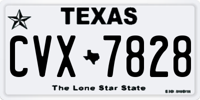 TX license plate CVX7828