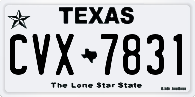 TX license plate CVX7831