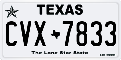 TX license plate CVX7833