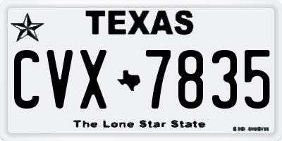 TX license plate CVX7835